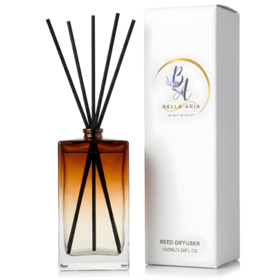 Bella Aria Reed Diffuser – Earl Grey, 100ml Elegant Glass Bottle with 5 Reeds