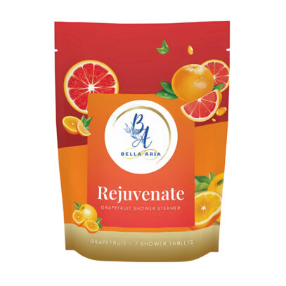 Bella Aria by Just Us Chix – Rejuvenate Grapefruit Shower Steamers (7 Tablets + Mesh Bag)